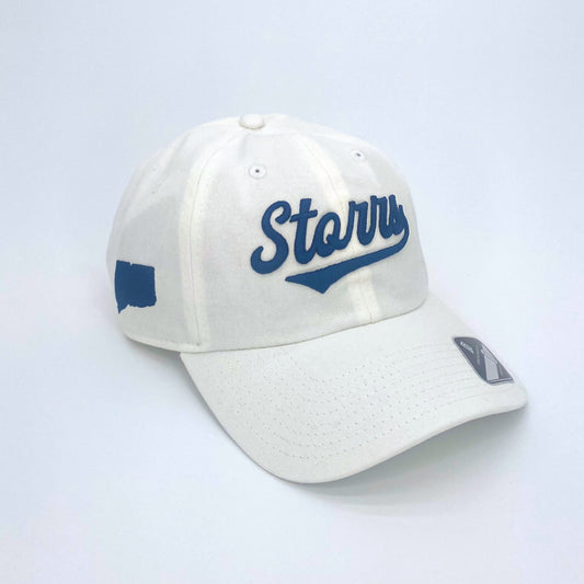 Embroidered Storrs Script Dad Hat (White)