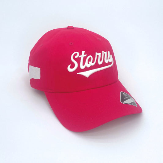 Embroidered Storrs Script Dad Hat (Hot Pink)