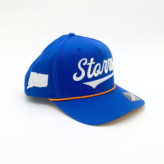 Embroidered Storrs Script Snapback (CT Flag Colors)