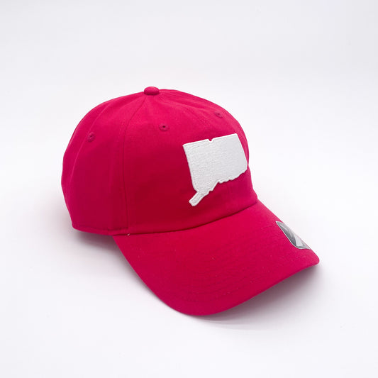 Embroidered CT State Logo Dad Hat (Hot Pink)