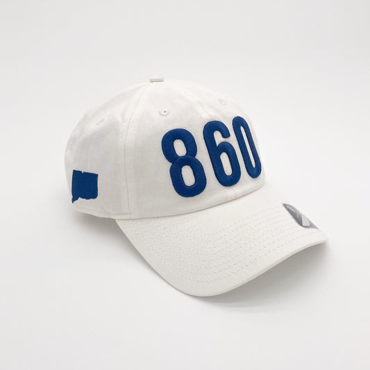 Embroidered 860 Dad Hat (White)