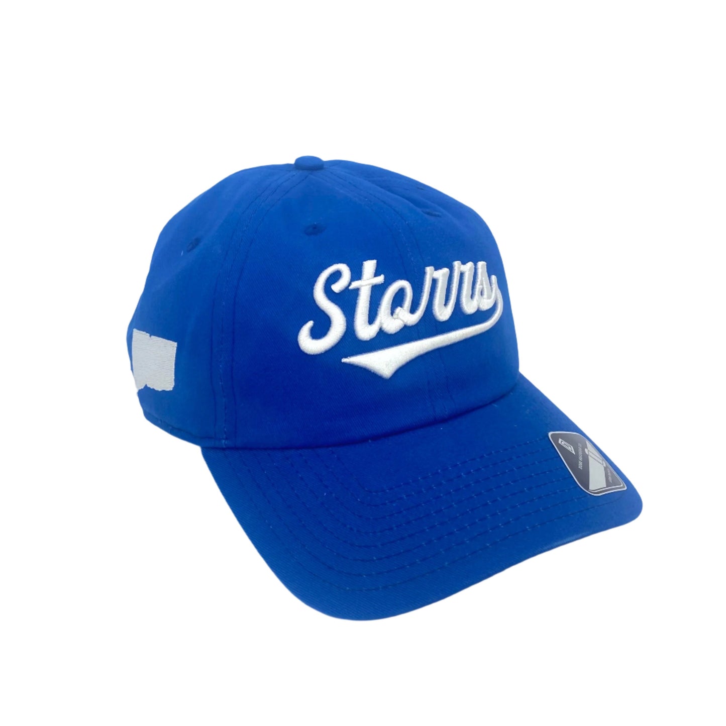 Premium Storrs Script Dad Hat (CT Flag Blue)