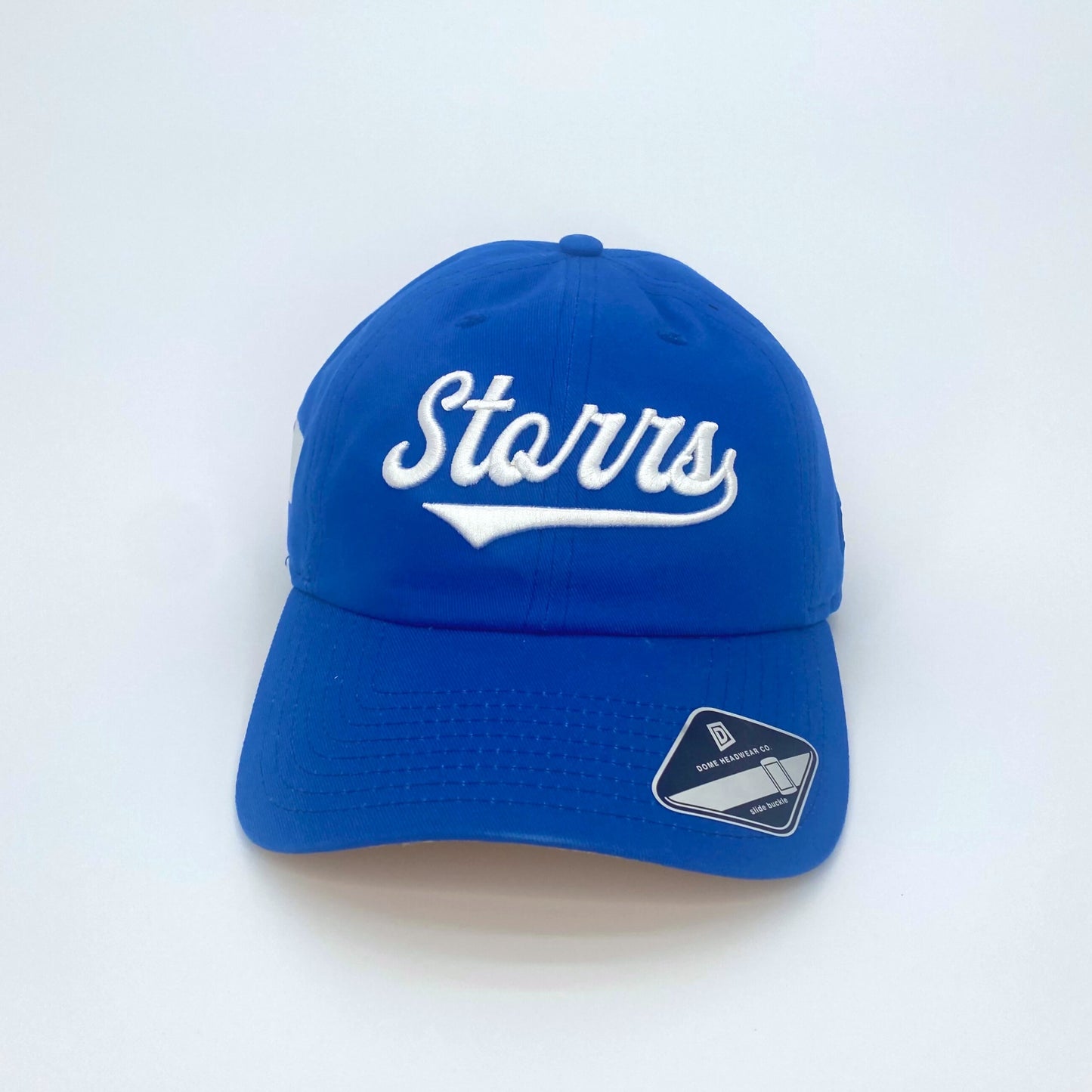 Premium Storrs Script Dad Hat (CT Flag Blue)