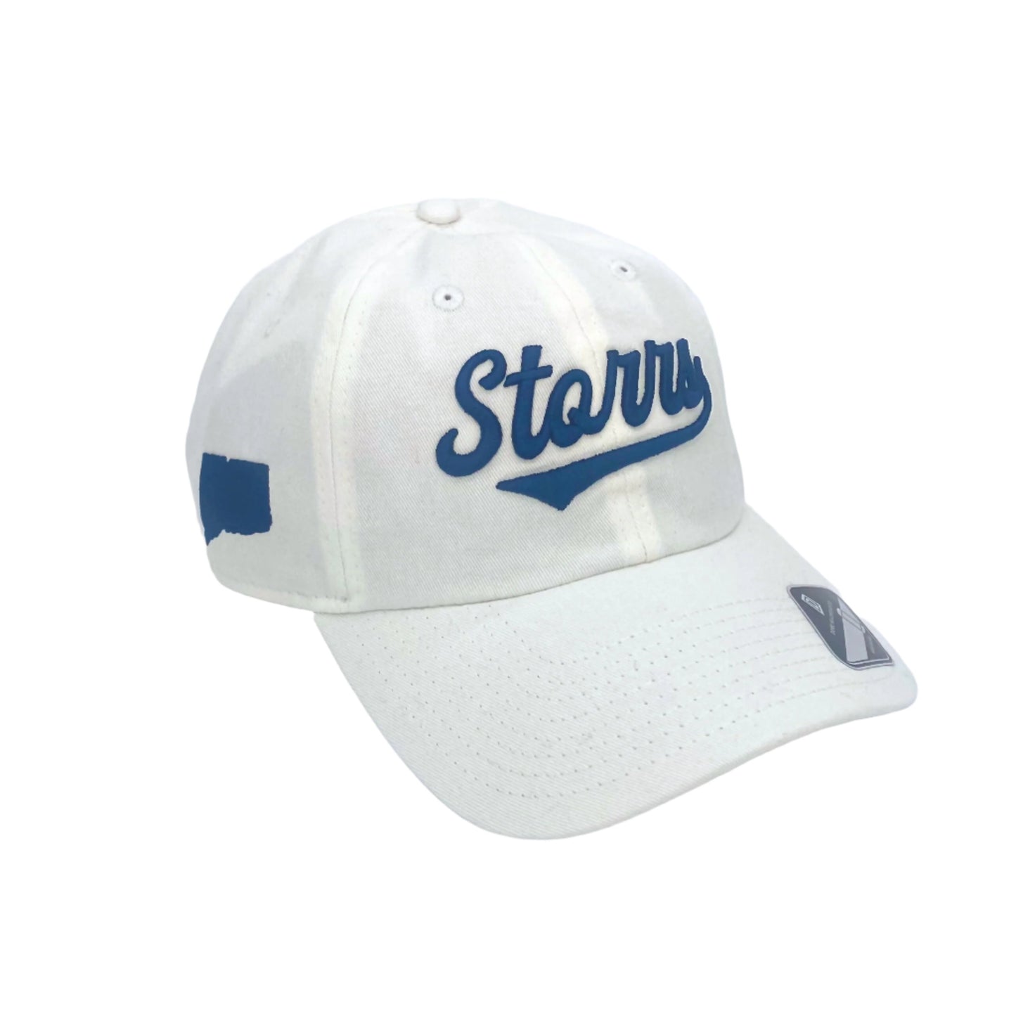 Premium Storrs Script Dad Hat (White)