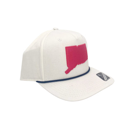 Premium CT State Logo Hat (White/Pink)